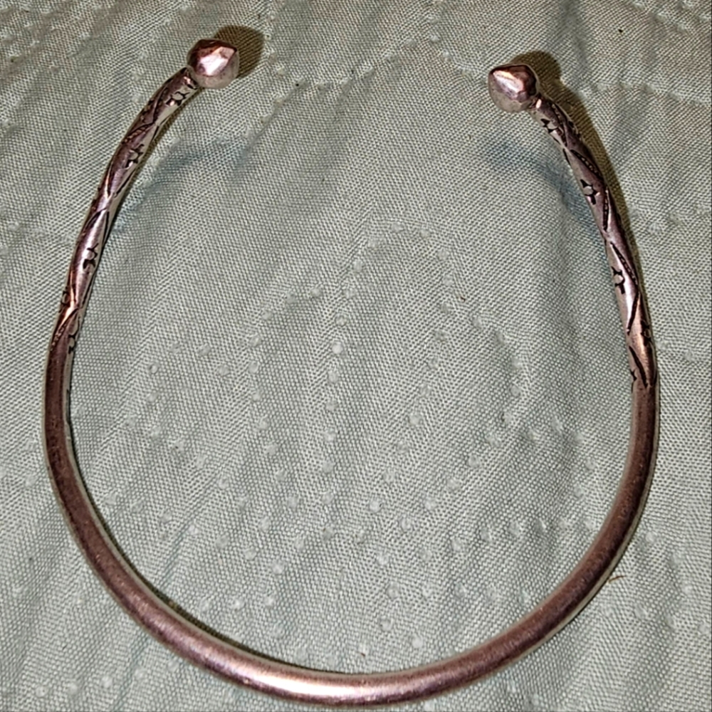 Vintage Sterling Silver Trinidad bagele cuff bracelet